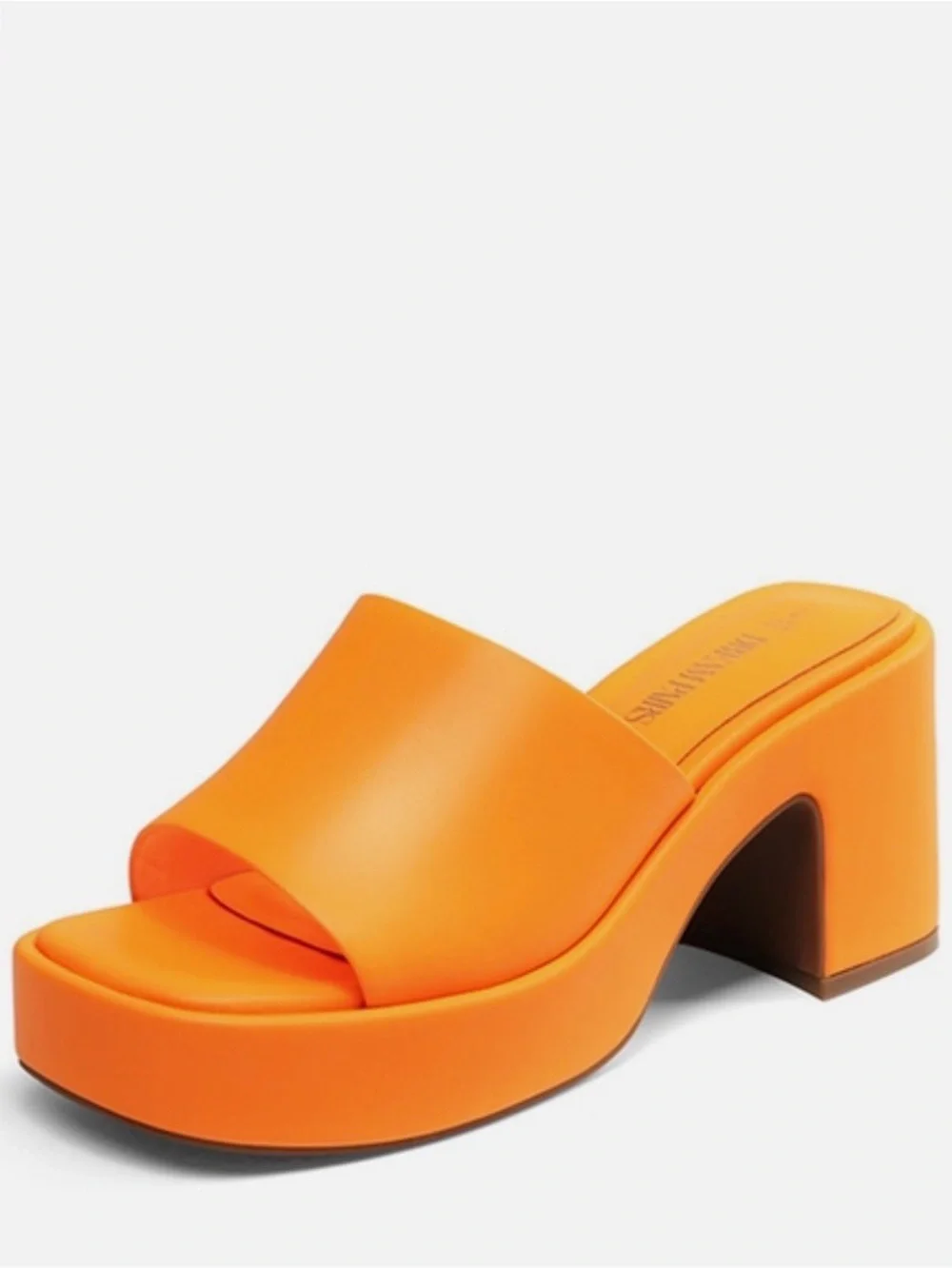 Dream Pairs Bright Orange Platform Slide Mule
